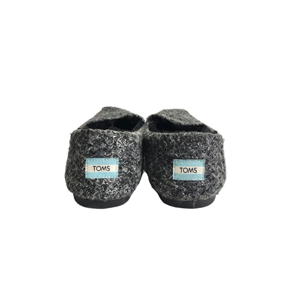 🔃Toms Classic Black Gray Tweed Slip On Loafer Flats - Picture 5 of 8